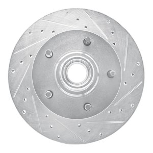 Ford E-150 Econoline Club Wagon Brake Rotor (1) - Front Right - R1 Concepts - Drilled & Slotted - Silver - `94-`03